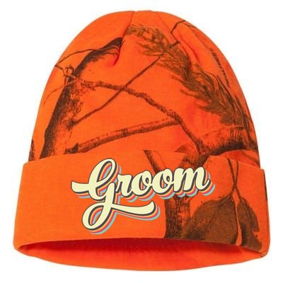 Groom T Retro Art Baseball Font Vintage Kati Licensed 12" Camo Beanie