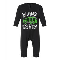 Garbage Truck Riding Dirty Infant Fleece One Piece