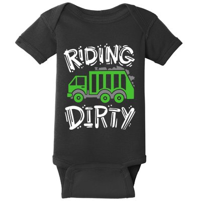 Garbage Truck Riding Dirty Baby Bodysuit