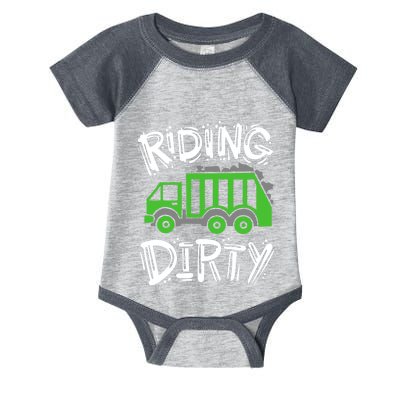 Garbage Truck Riding Dirty Infant Baby Jersey Bodysuit