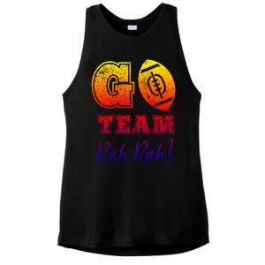 Go Team Rah Football Sarcastic Cheerleader Non Sports Fan Cool Gift Ladies PosiCharge Tri-Blend Wicking Tank