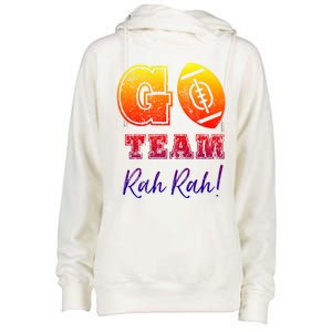 Go Team Rah Football Sarcastic Cheerleader Non Sports Fan Cool Gift Womens Funnel Neck Pullover Hood