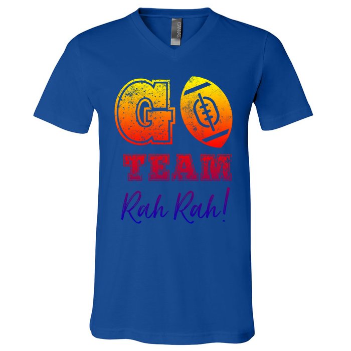 Go Team Rah Football Sarcastic Cheerleader Non Sports Fan Cool Gift V-Neck T-Shirt