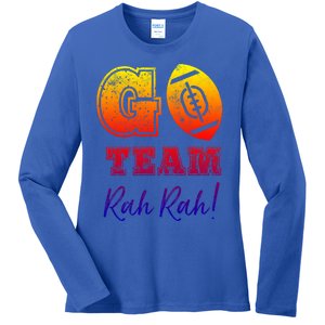 Go Team Rah Football Sarcastic Cheerleader Non Sports Fan Cool Gift Ladies Long Sleeve Shirt