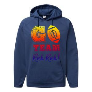 Go Team Rah Football Sarcastic Cheerleader Non Sports Fan Cool Gift Performance Fleece Hoodie