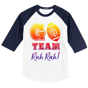 Go Team Rah Football Sarcastic Cheerleader Non Sports Fan Cool Gift Baseball Sleeve Shirt