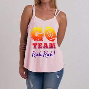 Go Team Rah Football Sarcastic Cheerleader Non Sports Fan Cool Gift Women's Strappy Tank