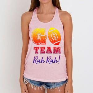 Go Team Rah Football Sarcastic Cheerleader Non Sports Fan Cool Gift Women's Knotted Racerback Tank