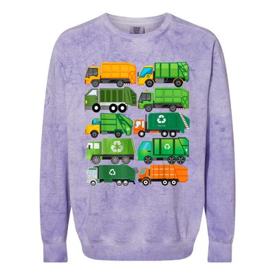 Garbage Truck Recycling Day Trash Waste Separation Birthday Colorblast Crewneck Sweatshirt