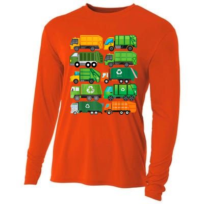 Garbage Truck Recycling Day Trash Waste Separation Birthday Cooling Performance Long Sleeve Crew