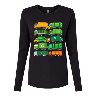 Garbage Truck Recycling Day Trash Waste Separation Birthday Womens Cotton Relaxed Long Sleeve T-Shirt