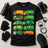 Garbage Truck Recycling Day Trash Waste Separation Birthday Cooling Performance Crew T-Shirt