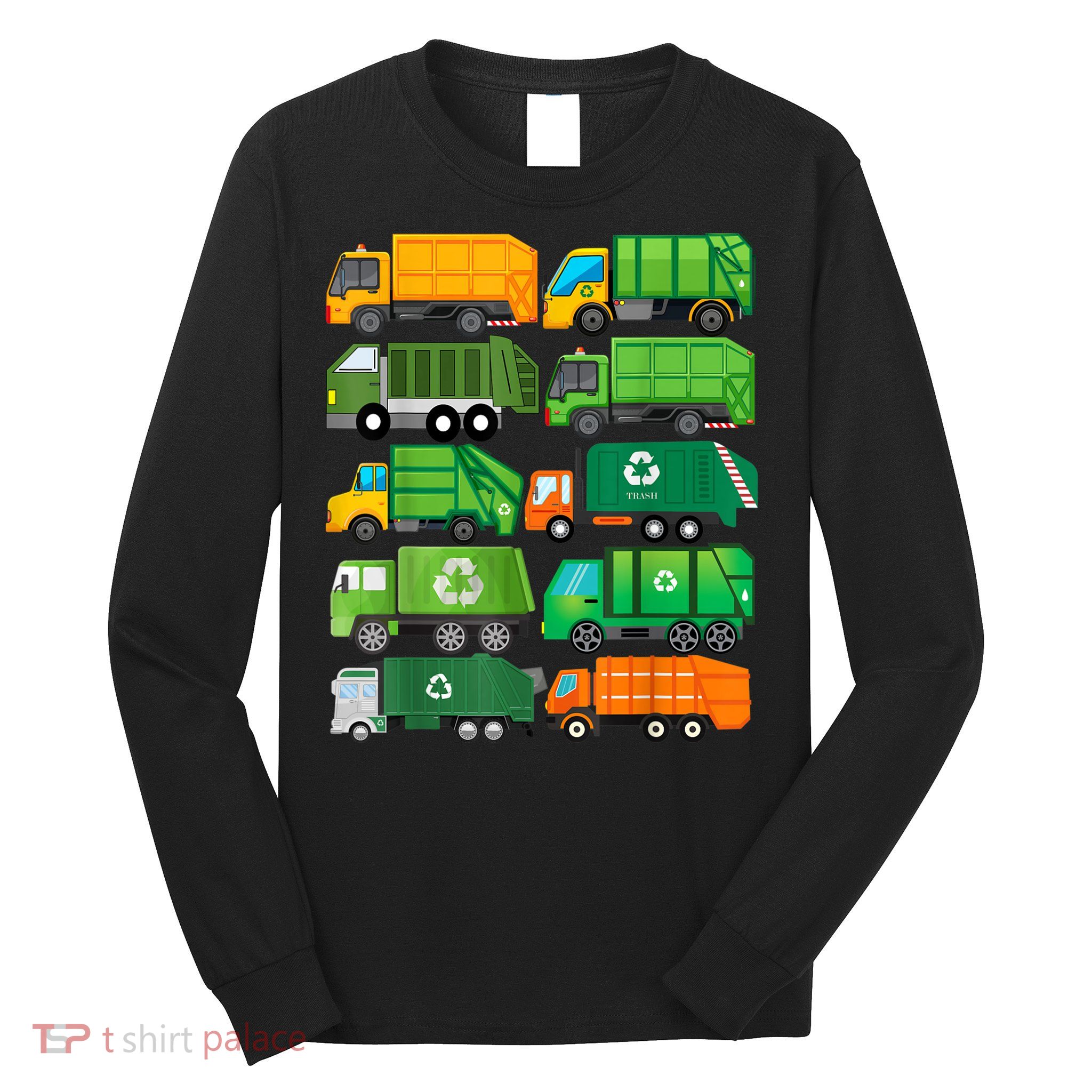 Garbage Truck Recycling Day Trash Waste Separation Birthday Long Sleeve Shirt