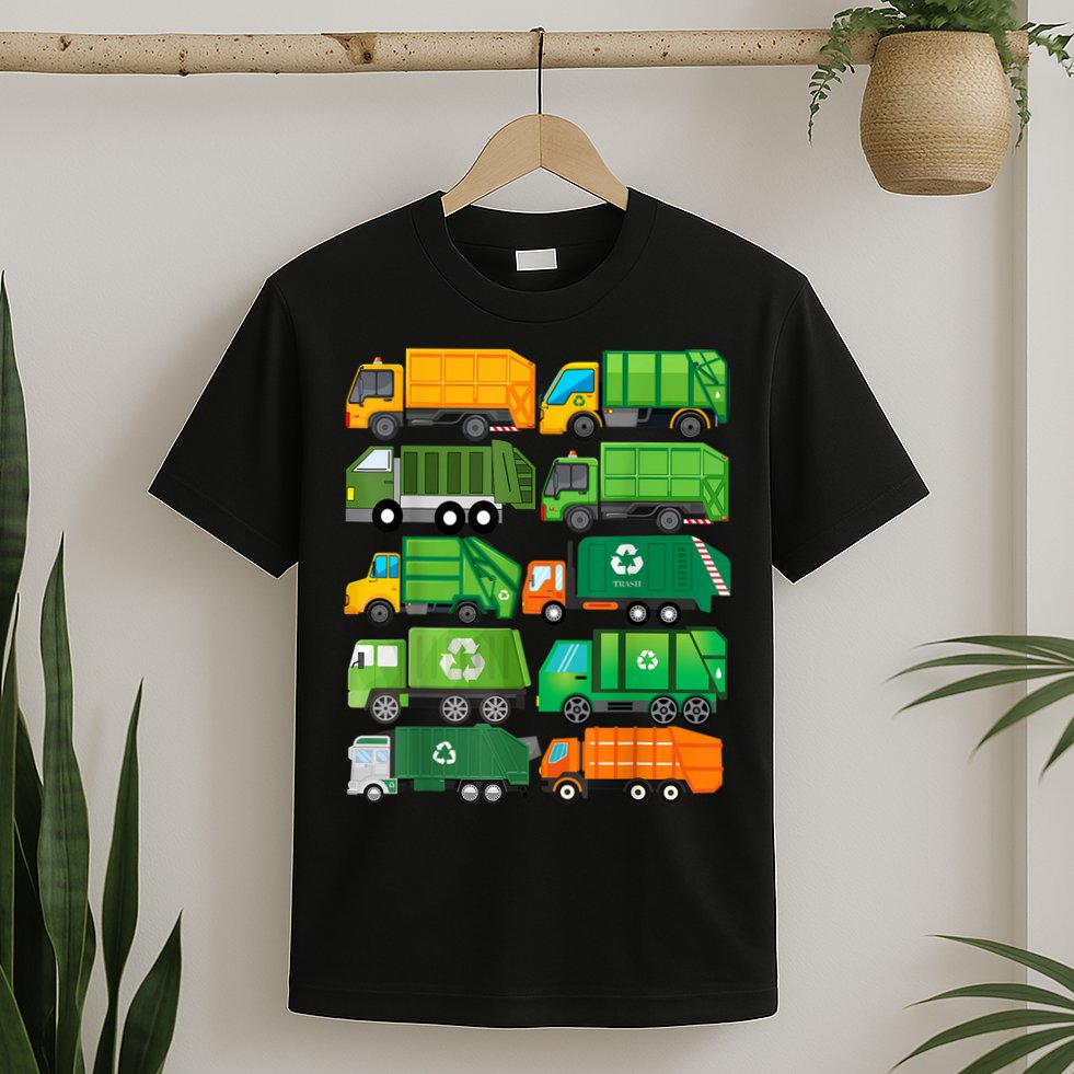 Garbage Truck Recycling Day Trash Waste Separation Birthday T-Shirt