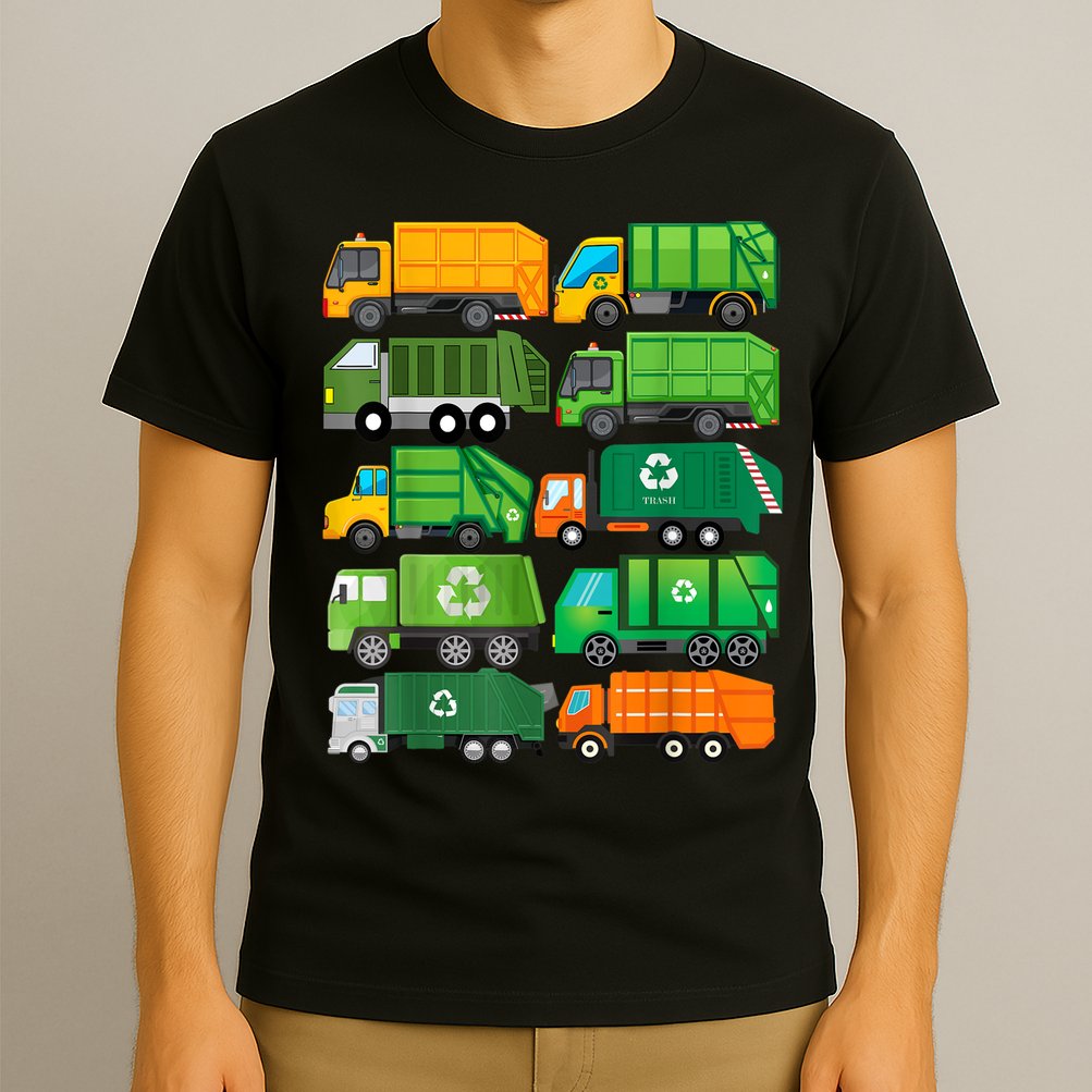 Garbage Truck Recycling Day Trash Waste Separation Birthday T-Shirt