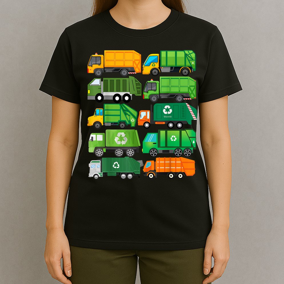 Garbage Truck Recycling Day Trash Waste Separation Birthday T-Shirt