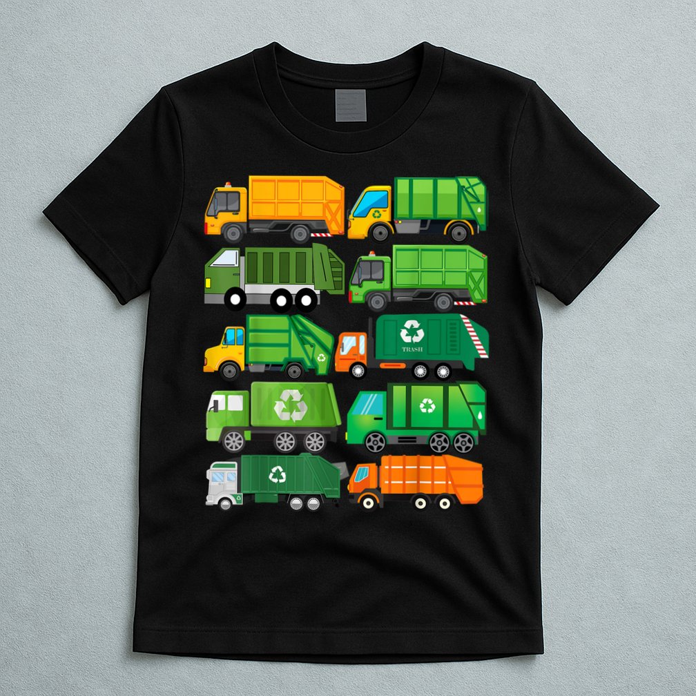 Garbage Truck Recycling Day Trash Waste Separation Birthday T-Shirt