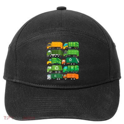 Garbage Truck Recycling Day Trash Waste Separation Birthday 7-Panel Snapback Hat