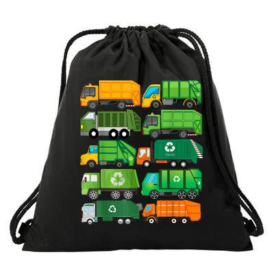 Garbage Truck Recycling Day Trash Waste Separation Birthday Drawstring Bag