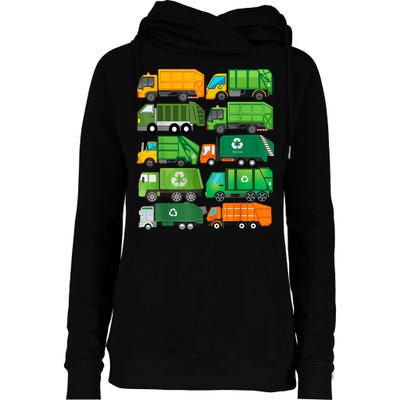Garbage Truck Recycling Day Trash Waste Separation Birthday Womens Funnel Neck Pullover Hood