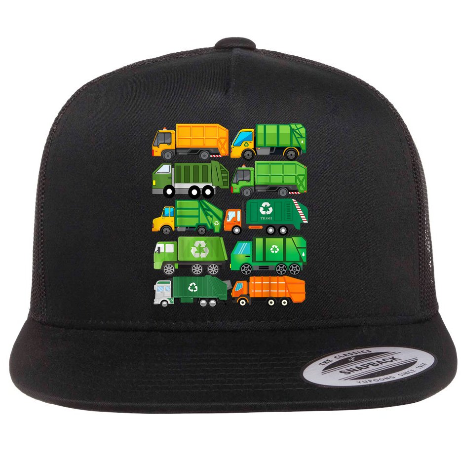 Garbage Truck Recycling Day Trash Waste Separation Birthday Flat Bill Trucker Hat
