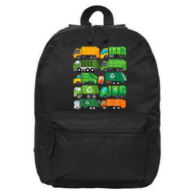 Garbage Truck Recycling Day Trash Waste Separation Birthday 16 in Basic Backpack