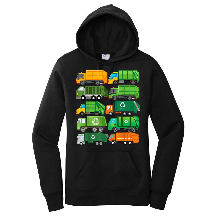 Garbage Truck Recycling Day Trash Waste Separation Birthday Women's Pullover Hoodie