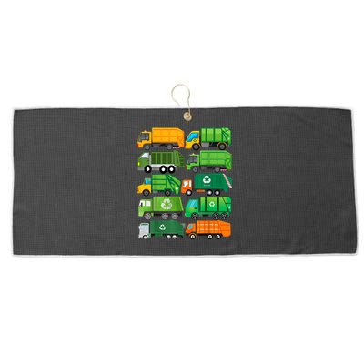 Garbage Truck Recycling Day Trash Waste Separation Birthday Large Microfiber Waffle Golf Towel