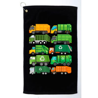 Garbage Truck Recycling Day Trash Waste Separation Birthday Platinum Collection Golf Towel