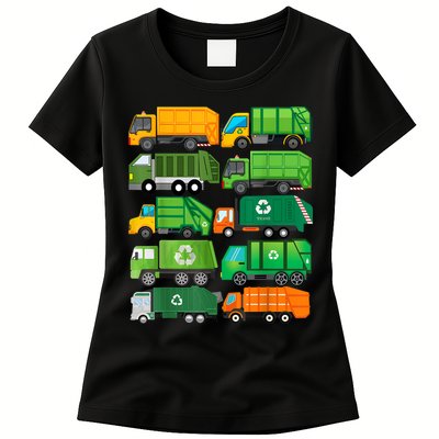 Garbage Truck Recycling Day Trash Waste Separation Birthday Womens T-Shirt