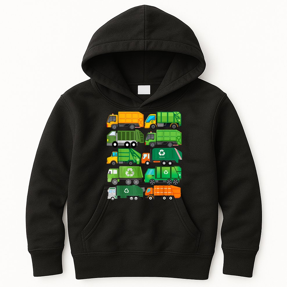 Garbage Truck Recycling Day Trash Waste Separation Birthday Kids Hoodie