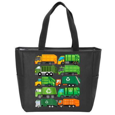 Garbage Truck Recycling Day Trash Waste Separation Birthday Zip Tote Bag
