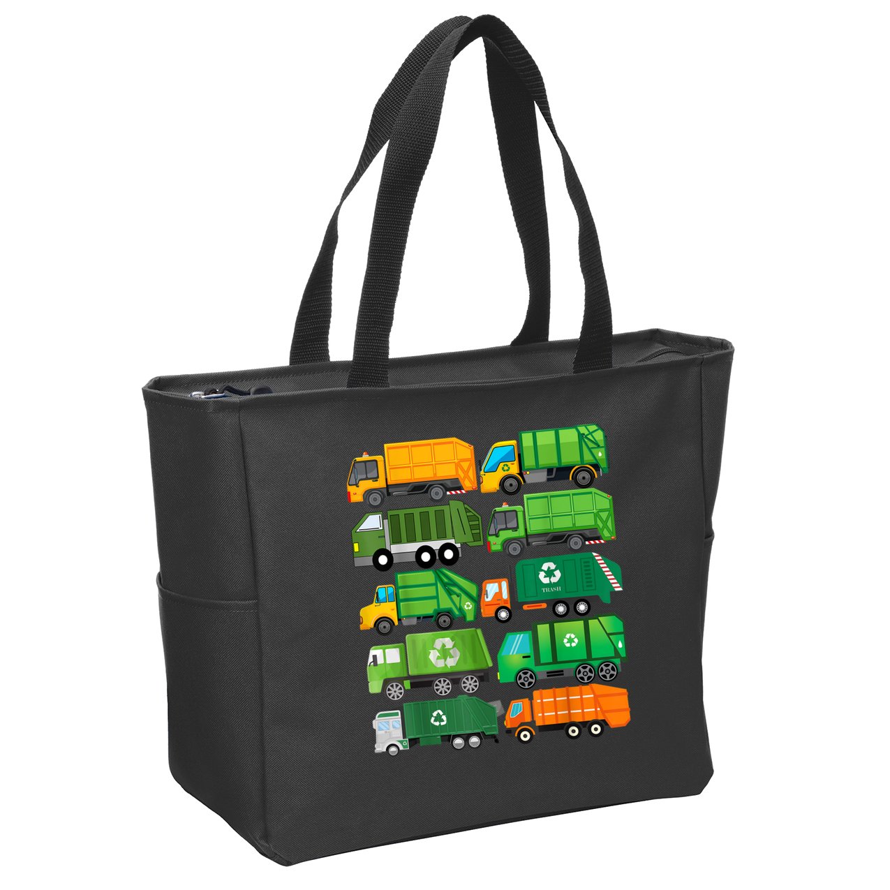Garbage Truck Recycling Day Trash Waste Separation Birthday Zip Tote Bag