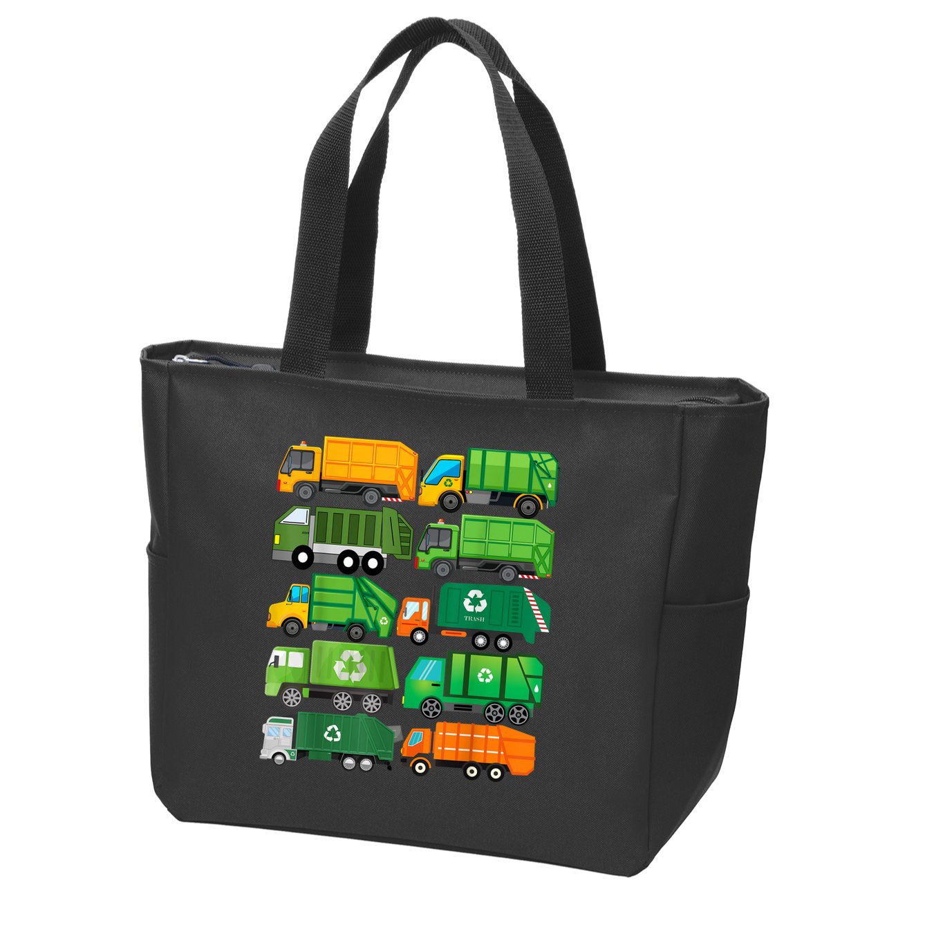 Garbage Truck Recycling Day Trash Waste Separation Birthday Zip Tote Bag