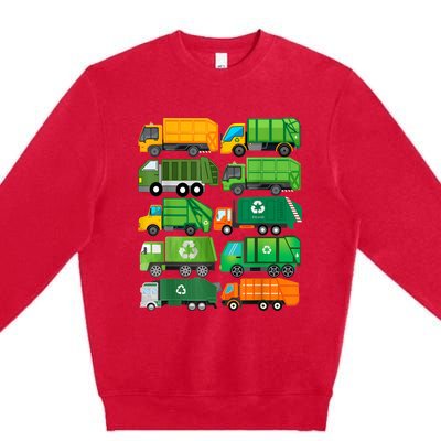 Garbage Truck Recycling Day Trash Waste Separation Birthday Premium Crewneck Sweatshirt