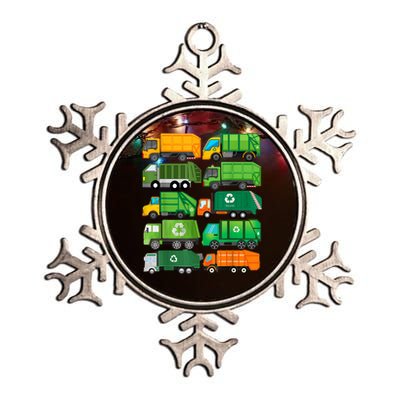 Garbage Truck Recycling Day Trash Waste Separation Birthday Metallic Star Ornament