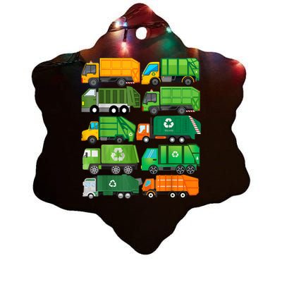 Garbage Truck Recycling Day Trash Waste Separation Birthday Ceramic Star Ornament