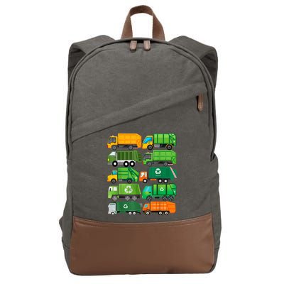 Garbage Truck Recycling Day Trash Waste Separation Birthday Cotton Canvas Backpack
