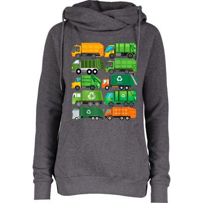 Garbage Truck Recycling Day Trash Waste Separation Birthday Womens Funnel Neck Pullover Hood