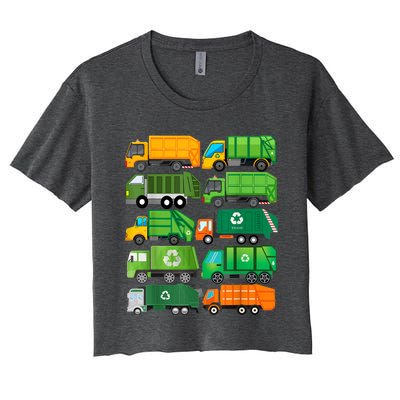 Garbage Truck Recycling Day Trash Waste Separation Birthday Women's Crop Top Tee