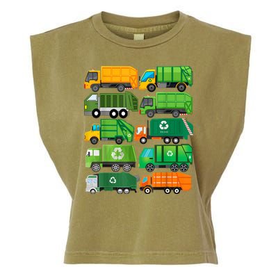 Garbage Truck Recycling Day Trash Waste Separation Birthday Garment-Dyed Women's Muscle Tee