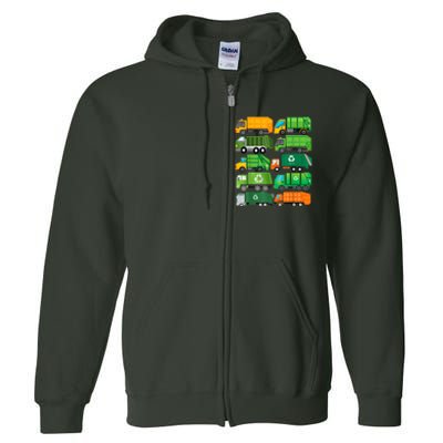 Garbage Truck Recycling Day Trash Waste Separation Birthday Full Zip Hoodie