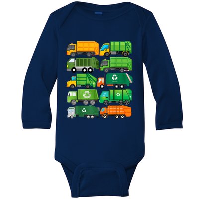 Garbage Truck Recycling Day Trash Waste Separation Birthday Baby Long Sleeve Bodysuit