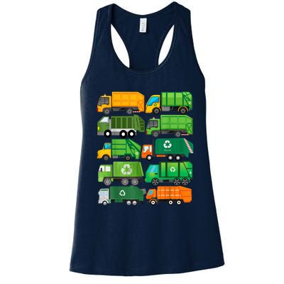 Garbage Truck Recycling Day Trash Waste Separation Birthday Women's Racerback Tank