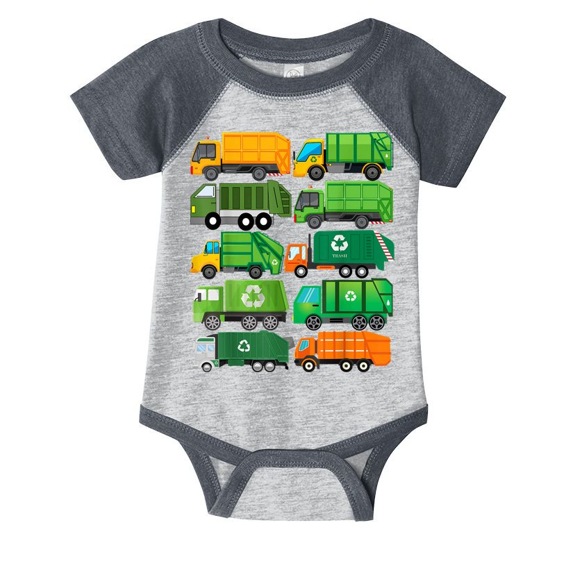 Garbage Truck Recycling Day Trash Waste Separation Birthday Infant Baby Jersey Bodysuit