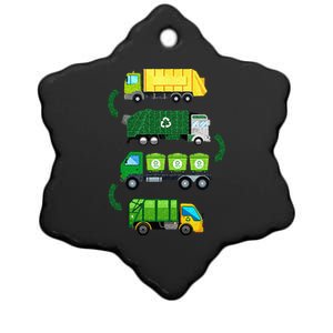 Garbage Truck Recycling Day Trash Waste Separation Birthday Ceramic Star Ornament