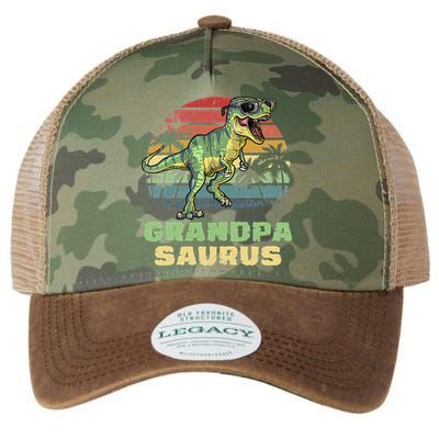 Grandpasaurus T Rex Dinosaur Grandpa Saurus Family Matching Legacy Tie Dye Trucker Hat