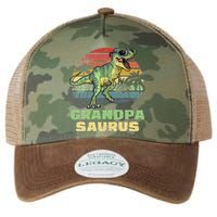 Grandpasaurus T Rex Dinosaur Grandpa Saurus Family Matching Legacy Tie Dye Trucker Hat