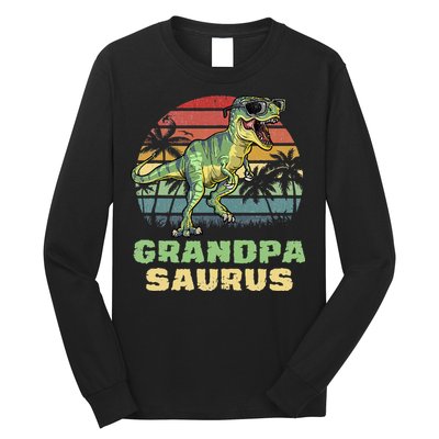 Grandpasaurus T Rex Dinosaur Grandpa Saurus Family Matching Long Sleeve Shirt