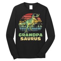 Grandpasaurus T Rex Dinosaur Grandpa Saurus Family Matching Long Sleeve Shirt